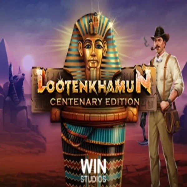 Loot'en Khamun the Dead Sea Scrolls slot logo by Win Studios at Vox Casino