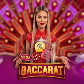 Mega Baccarat by Pragmatic Play, showcased at vox-casinos.org – game logo