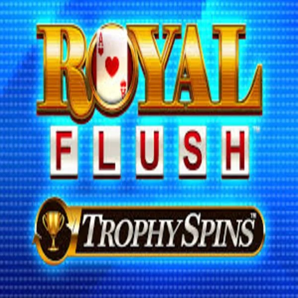Royal Flush Trophy Spins slot logo by Greentube at Vox Casino