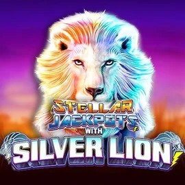 Stellar Jackpots with Silver Lion slot visual from Lightning Box Game available on vox-casinos.org